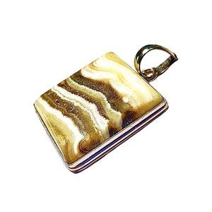 Natural Laguna Lace Calcite Gemstone in a Handcrafted 925 Stamped Pendant